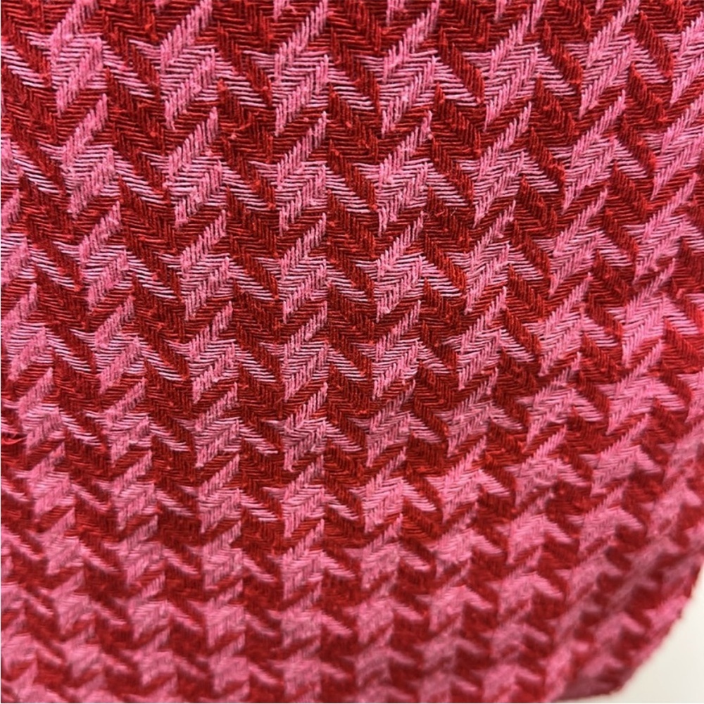 Afrm Melody Herringbone Mini Skirt Red and Pink Side Slit Sz Small - Picture 3 of 8